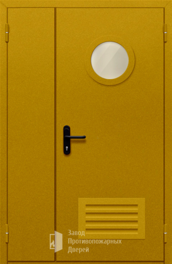 Фото двери «Полуторная с вентиляцией и стеклом №45» в Наро-Фоминску