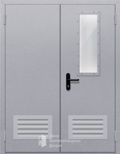 Фото двери «Двупольная со стеклом и решеткой» в Наро-Фоминску