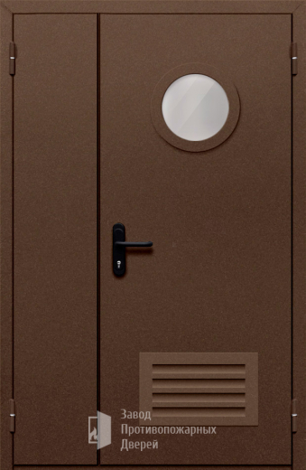 Фото двери «Полуторная с вентиляцией и стеклом №48» в Наро-Фоминску