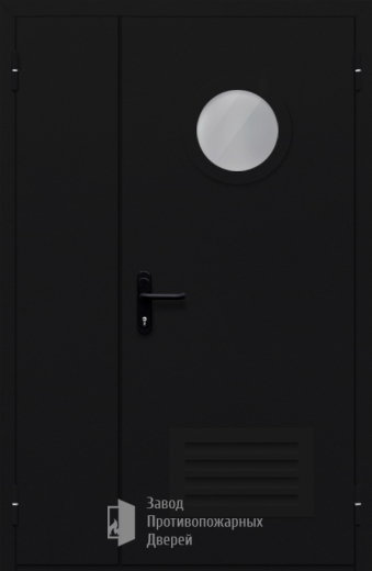 Фото двери «Полуторная с вентиляцией и стеклом №44» в Наро-Фоминску