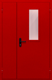 Фото двери «Полуторная со стеклом (красная)» в Наро-Фоминску