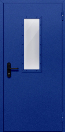 Фото двери «Однопольная со стеклом (синяя)» в Наро-Фоминску